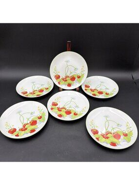 Strawberry Hill By Mann Fine China Plate 7 1/2"  Vintage 1974 Set Of 6 Japan